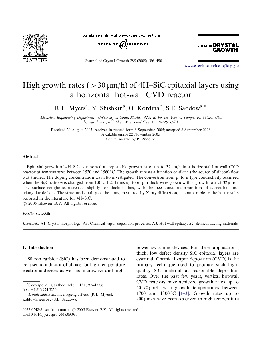 High growth rates (>30Â Î¼m/h) of 4H-SiC epitaxial layers using a horizontal hot-wall CVD reactor