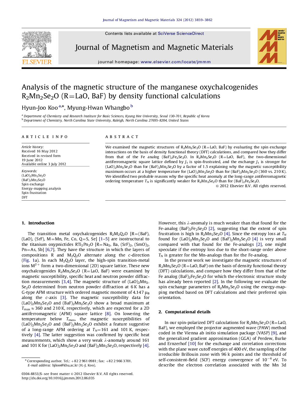 Analysis of the magnetic structure of the manganese oxychalcogenides R2Mn2Se2O (R=LaO, BaF) by density functional calculations