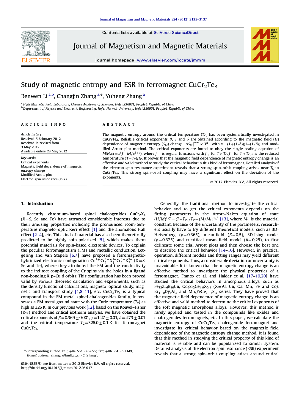 Study of magnetic entropy and ESR in ferromagnet CuCr2Te4