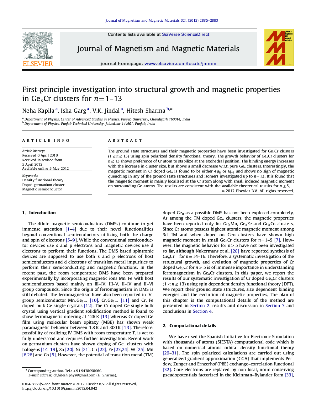 First principle investigation into structural growth and magnetic properties in GenCr clusters for n=1-13