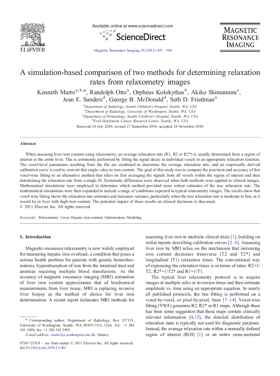 A simulation-based comparison of two methods for determining relaxation rates from relaxometry images