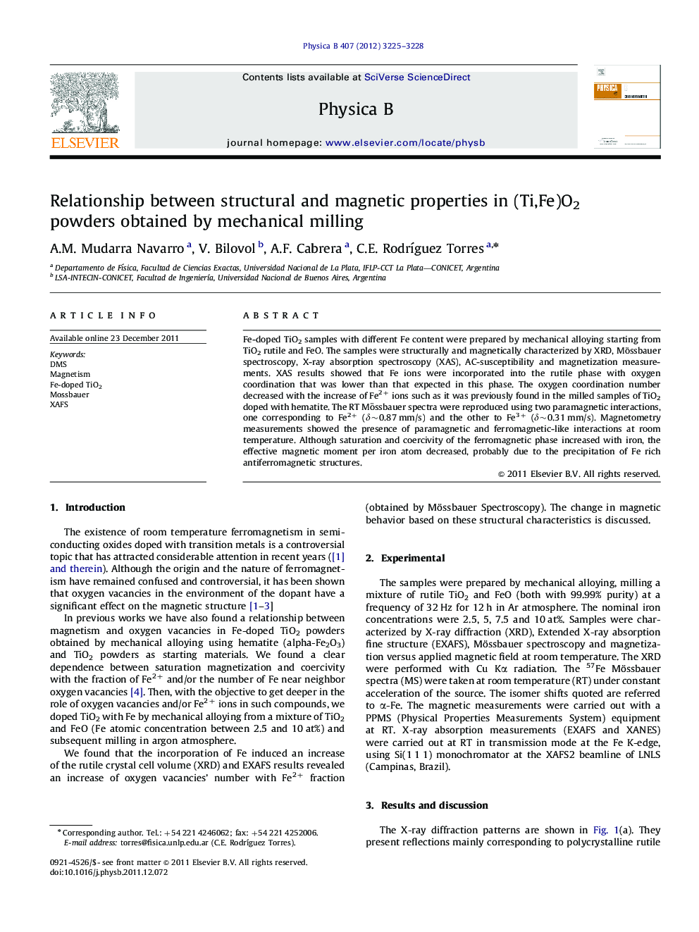 Relationship between structural and magnetic properties in (Ti,Fe)O2 powders obtained by mechanical milling