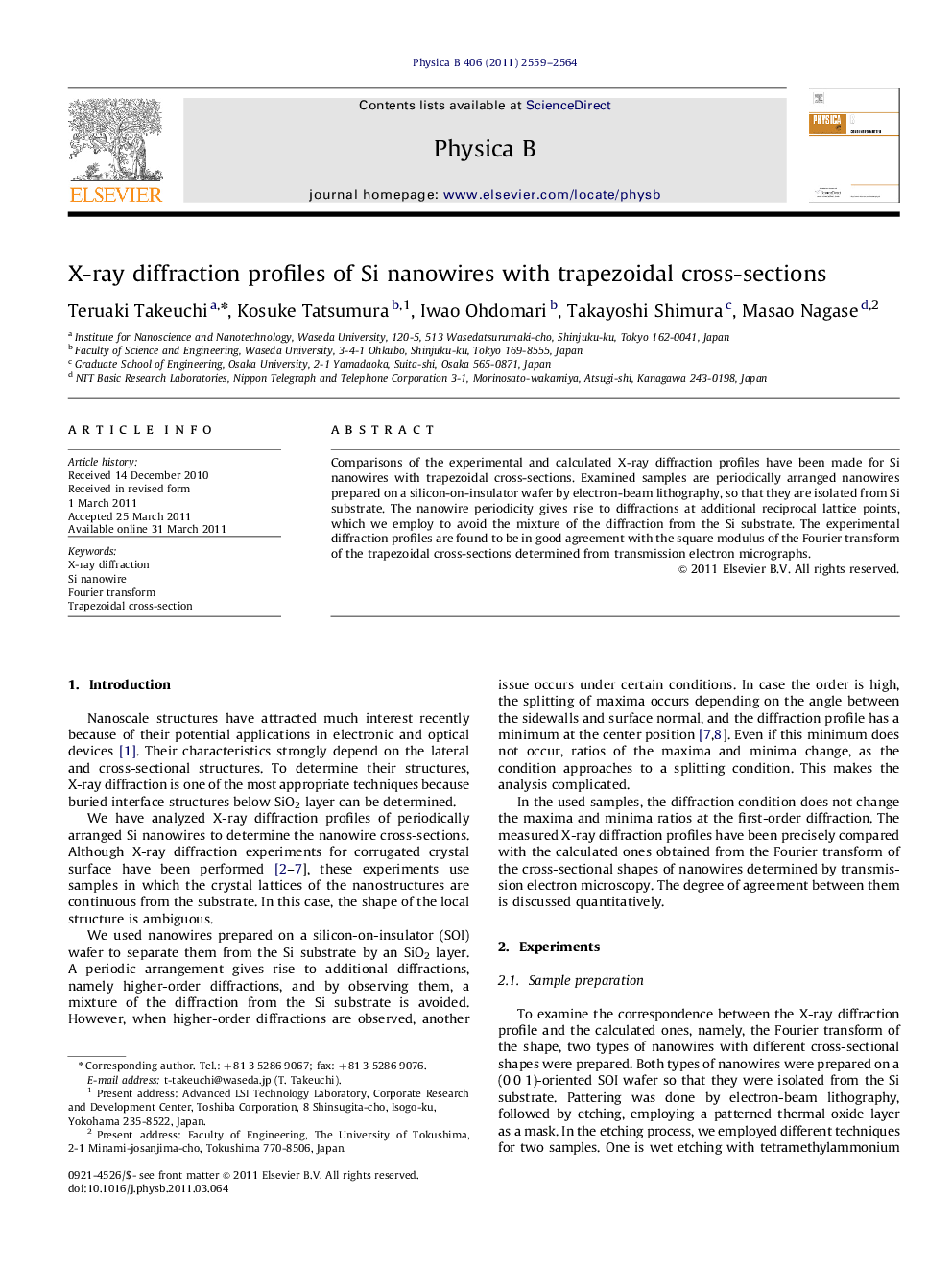 X-ray diffraction profiles of Si nanowires with trapezoidal cross-sections