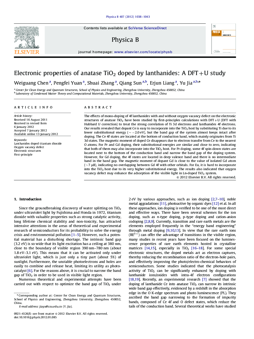 Electronic properties of anatase TiO2 doped by lanthanides: A DFT+U study