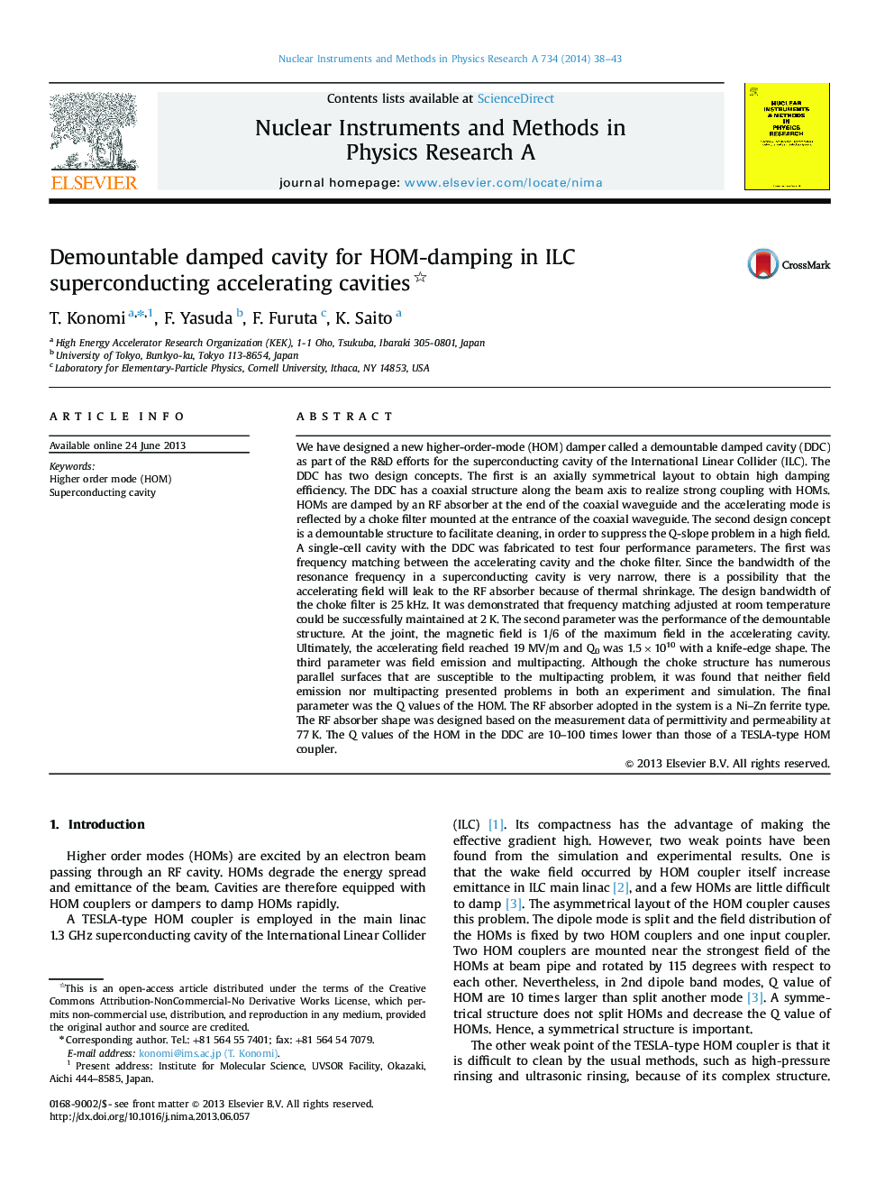 Demountable damped cavity for HOM-damping in ILC superconducting accelerating cavities