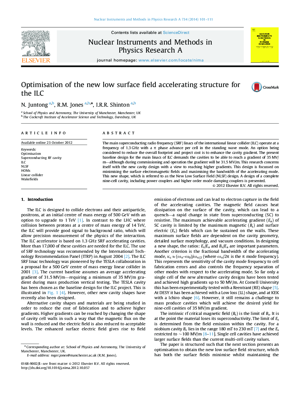 Optimisation of the new low surface field accelerating structure for the ILC