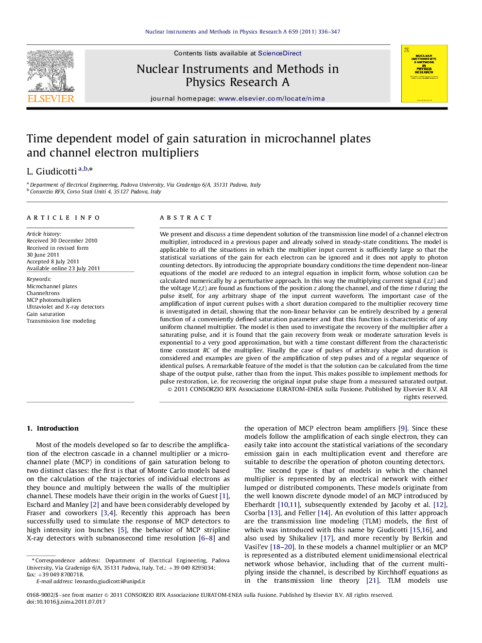 Time dependent model of gain saturation in microchannel plates and channel electron multipliers