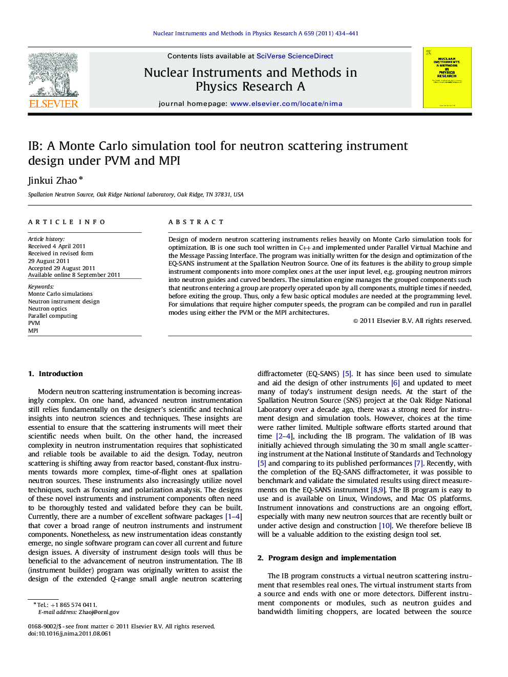 IB: A Monte Carlo simulation tool for neutron scattering instrument design under PVM and MPI