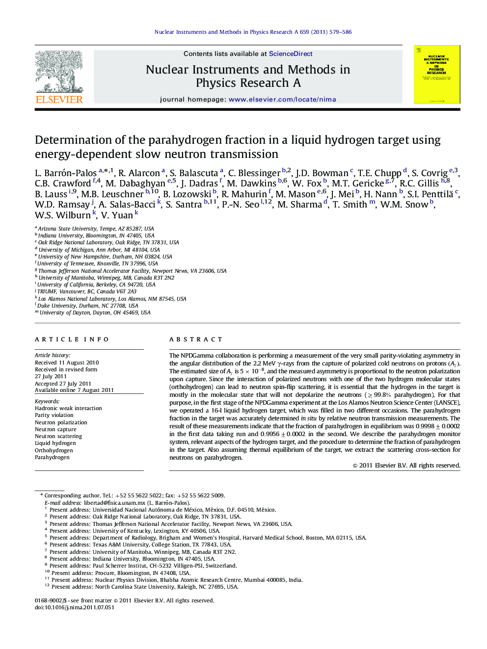 Determination of the parahydrogen fraction in a liquid hydrogen target using energy-dependent slow neutron transmission