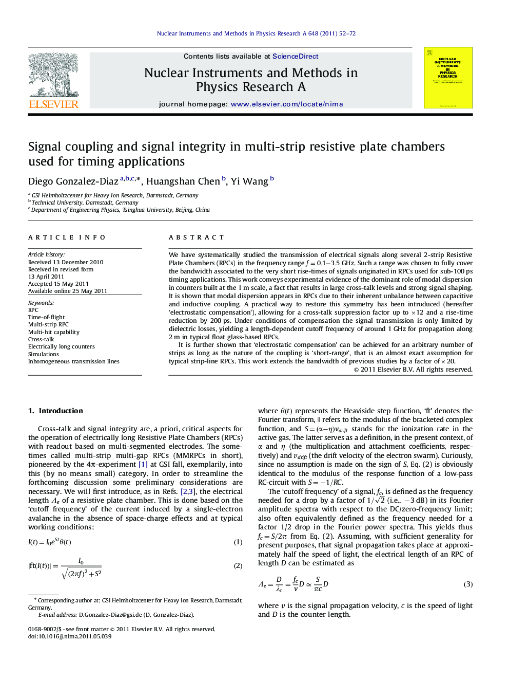 Signal coupling and signal integrity in multi-strip resistive plate chambers used for timing applications