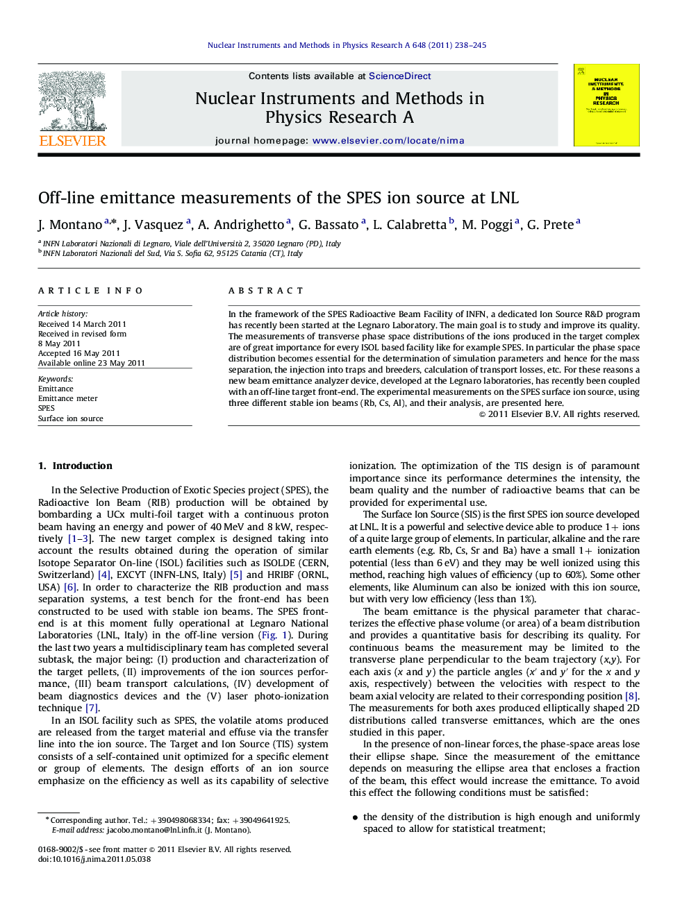 Off-line emittance measurements of the SPES ion source at LNL