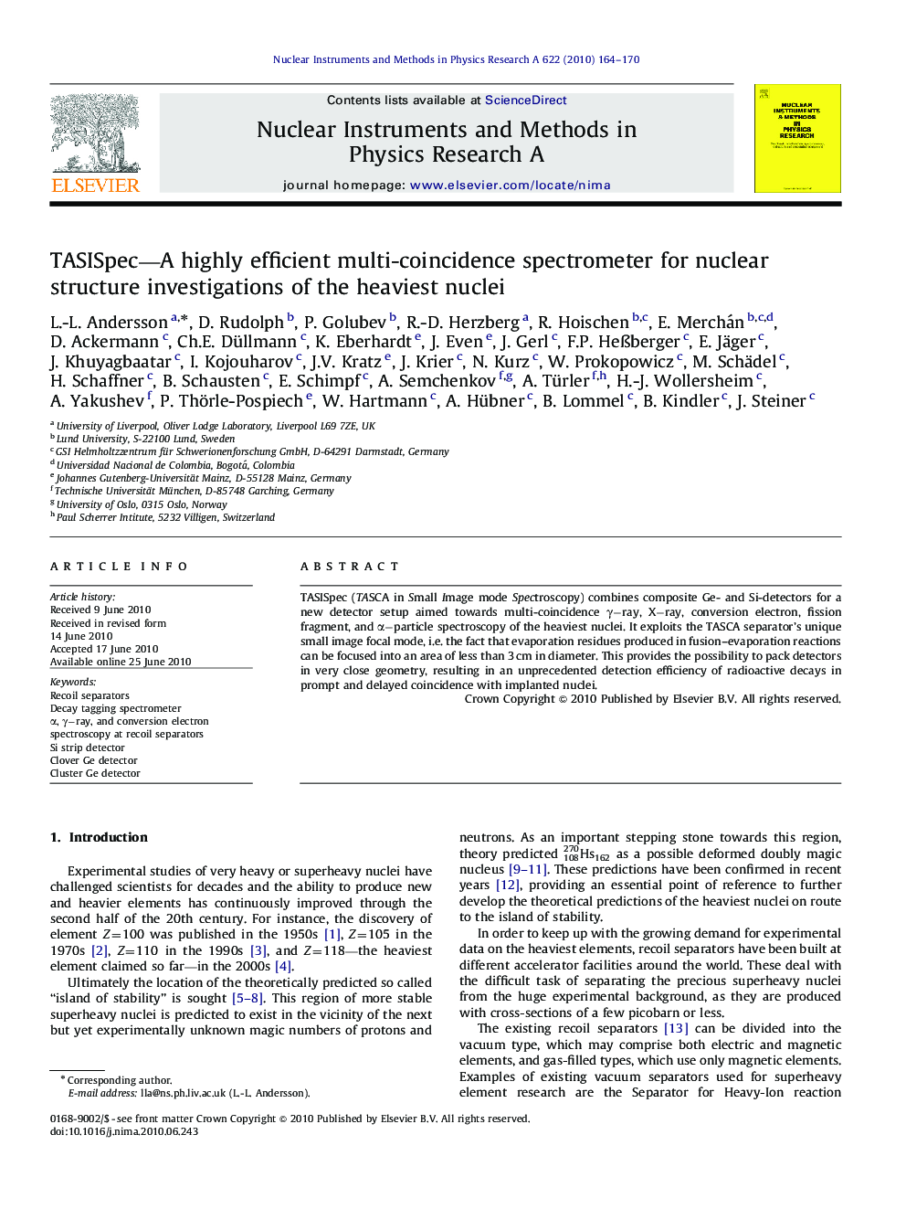 TASISpec-A highly efficient multi-coincidence spectrometer for nuclear structure investigations of the heaviest nuclei