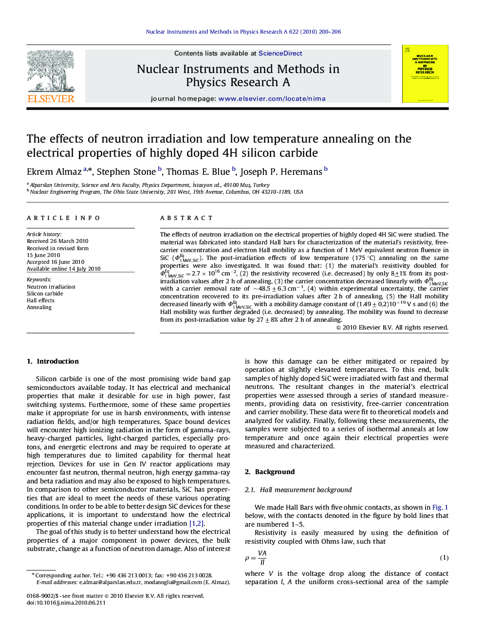 The effects of neutron irradiation and low temperature annealing on the electrical properties of highly doped 4H silicon carbide