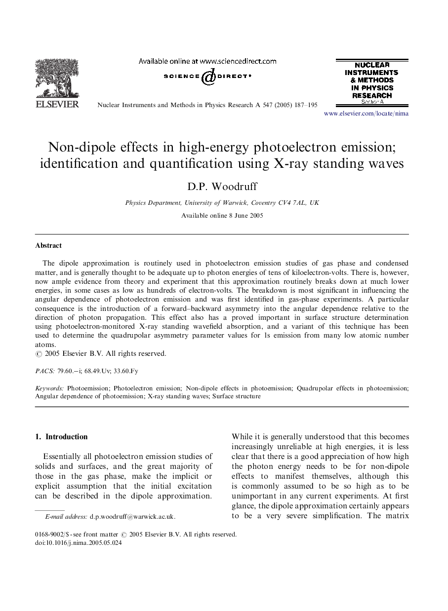 Non-dipole effects in high-energy photoelectron emission; identification and quantification using X-ray standing waves