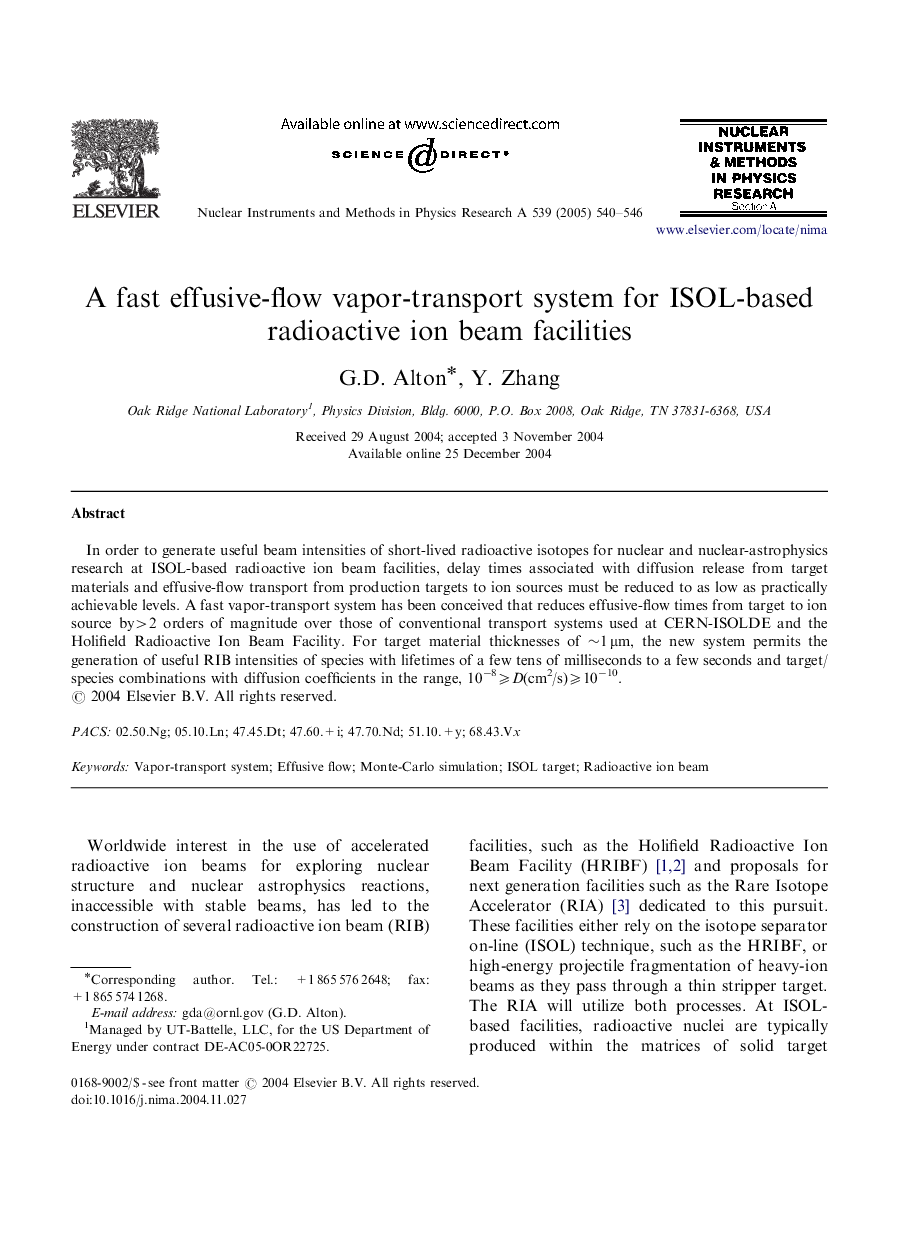 A fast effusive-flow vapor-transport system for ISOL-based radioactive ion beam facilities