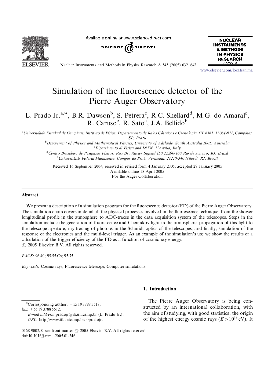 Simulation of the fluorescence detector of the Pierre Auger Observatory