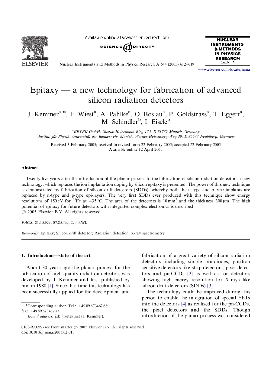 Epitaxy - a new technology for fabrication of advanced silicon radiation detectors