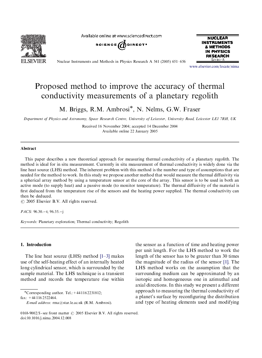 Proposed method to improve the accuracy of thermal conductivity measurements of a planetary regolith