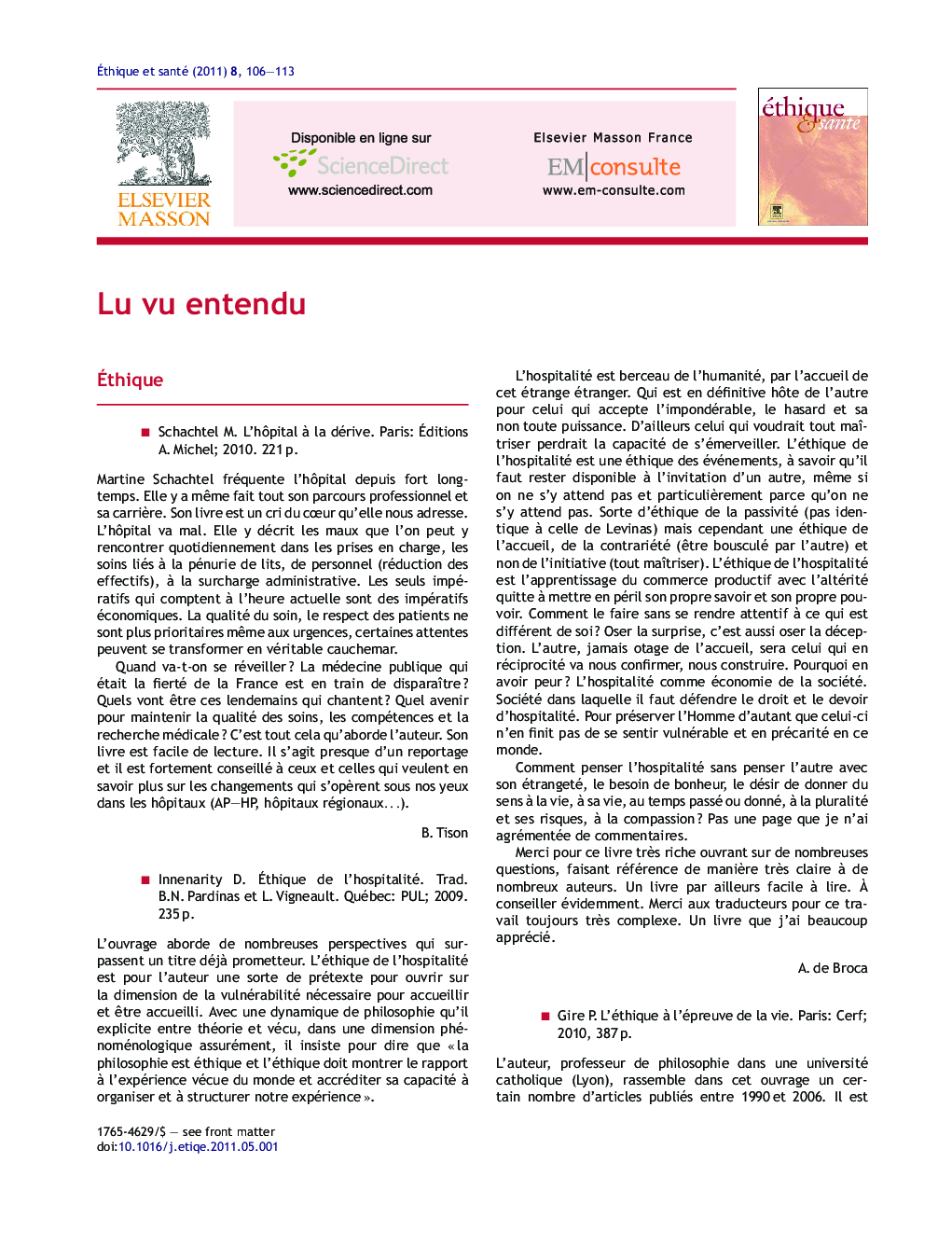 Lu, vu, entendu