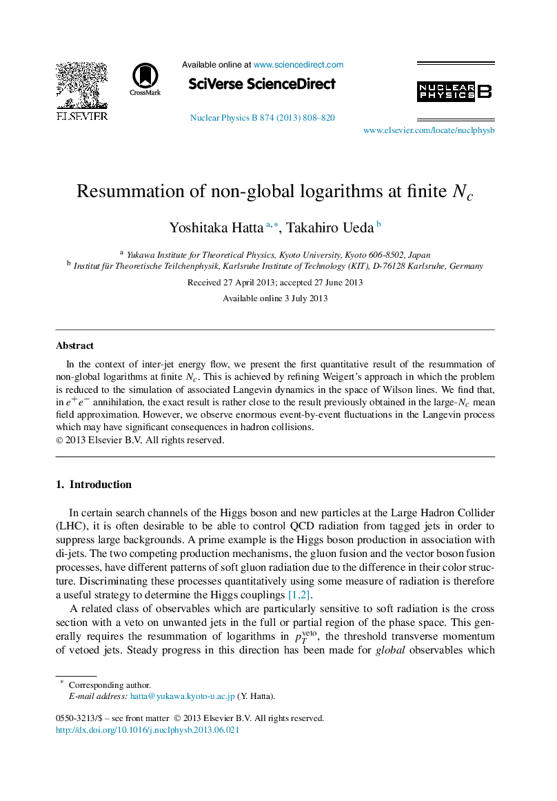 Resummation of non-global logarithms at finite Nc