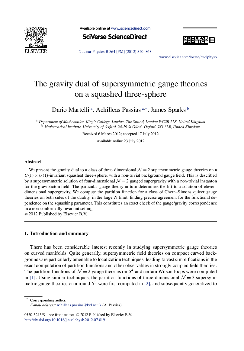The gravity dual of supersymmetric gauge theories on a squashed three-sphere