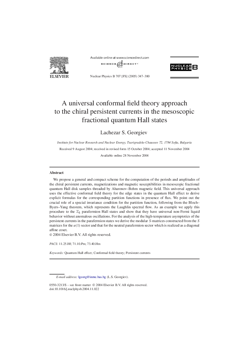 A universal conformal field theory approach to the chiral persistent currents in the mesoscopic fractional quantum Hall states