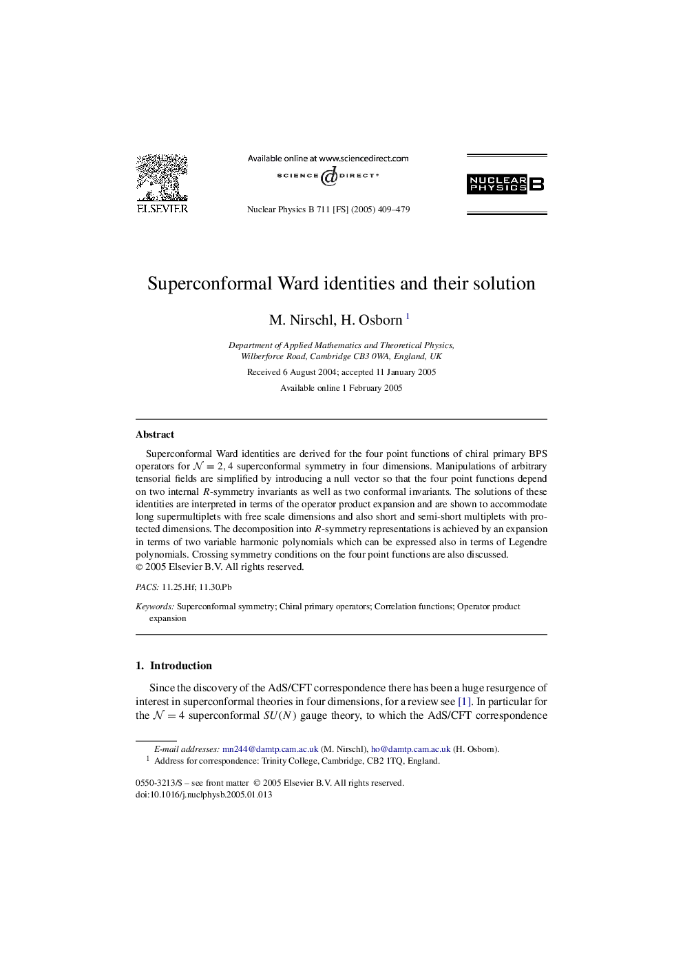 Superconformal Ward identities and their solution