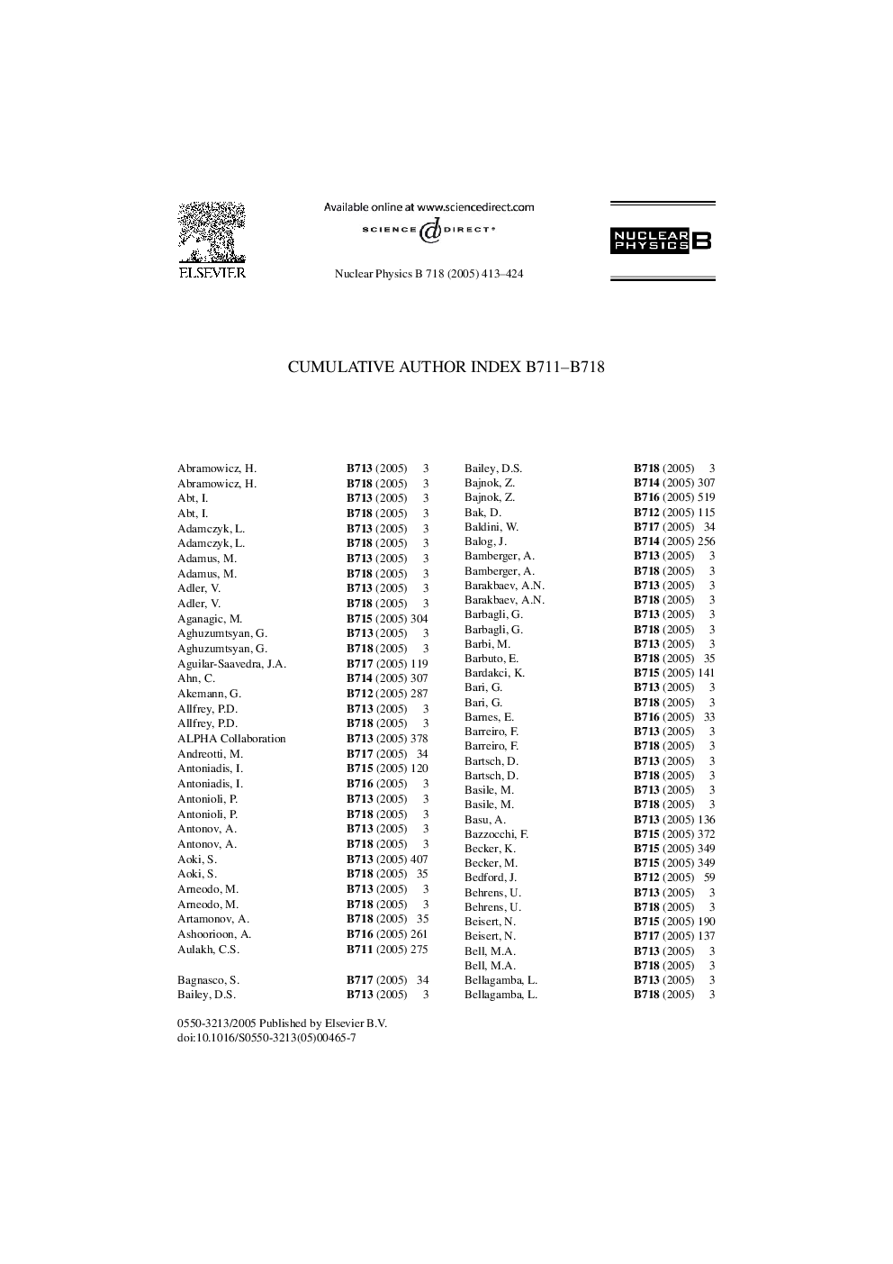 Cumulative author index B711-B718