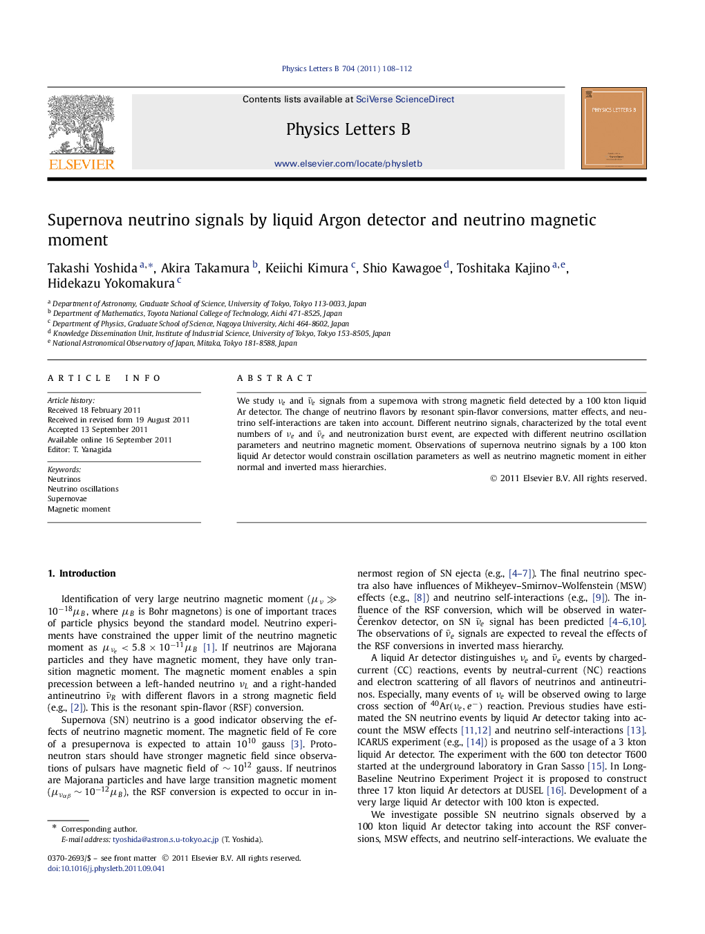 Supernova neutrino signals by liquid Argon detector and neutrino magnetic moment