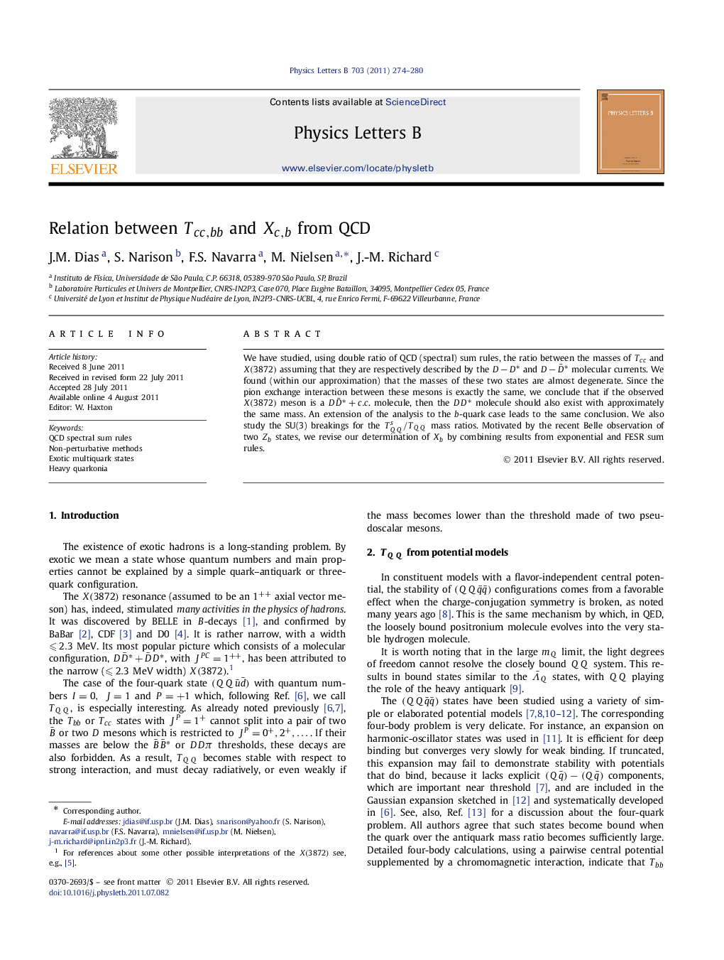 Relation between Tcc,bb and Xc,b from QCD