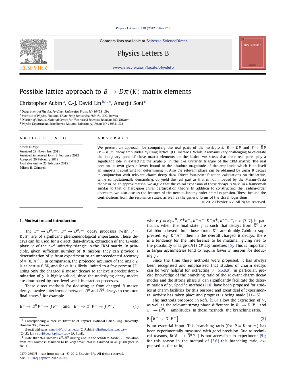 Possible lattice approach to BâDÏ(K) matrix elements
