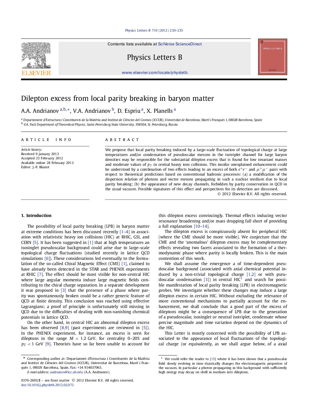 Dilepton excess from local parity breaking in baryon matter