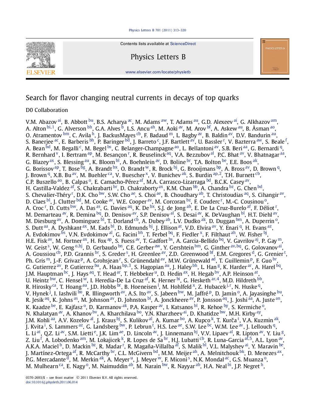 Search for flavor changing neutral currents in decays of top quarks