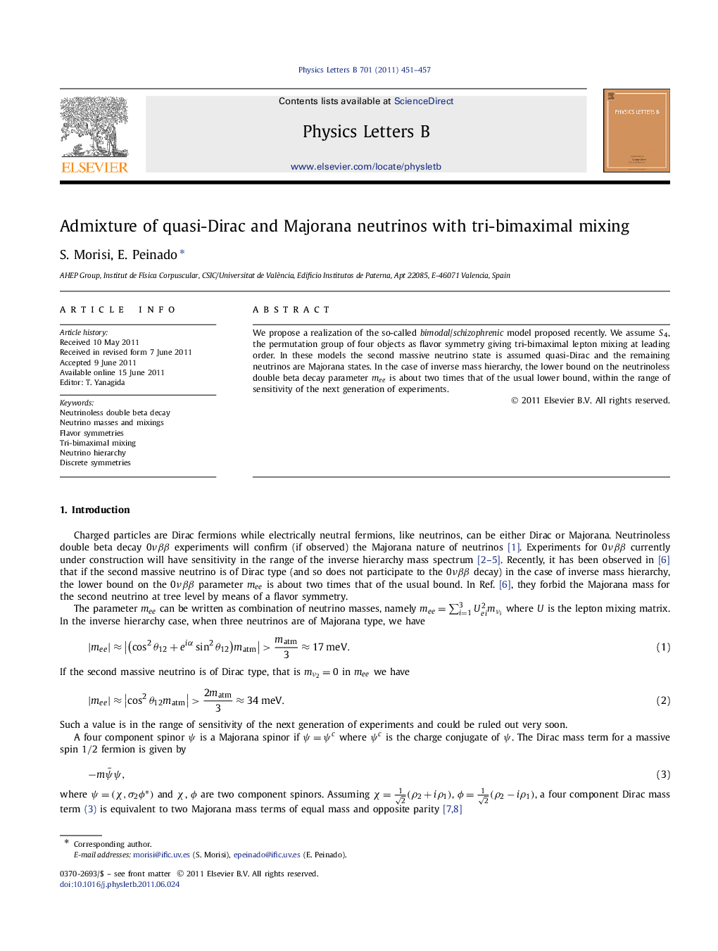 Admixture of quasi-Dirac and Majorana neutrinos with tri-bimaximal mixing