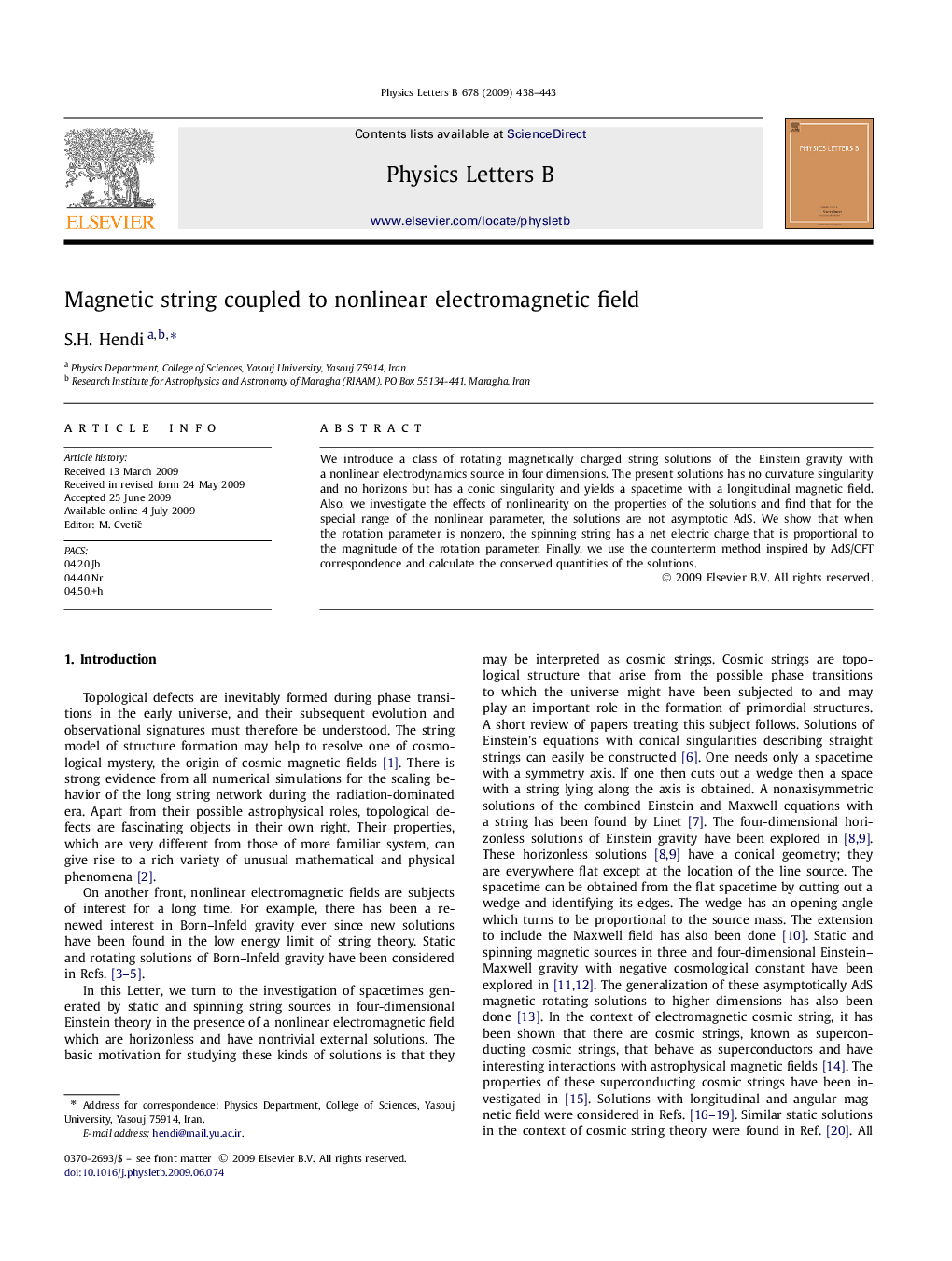 Magnetic string coupled to nonlinear electromagnetic field