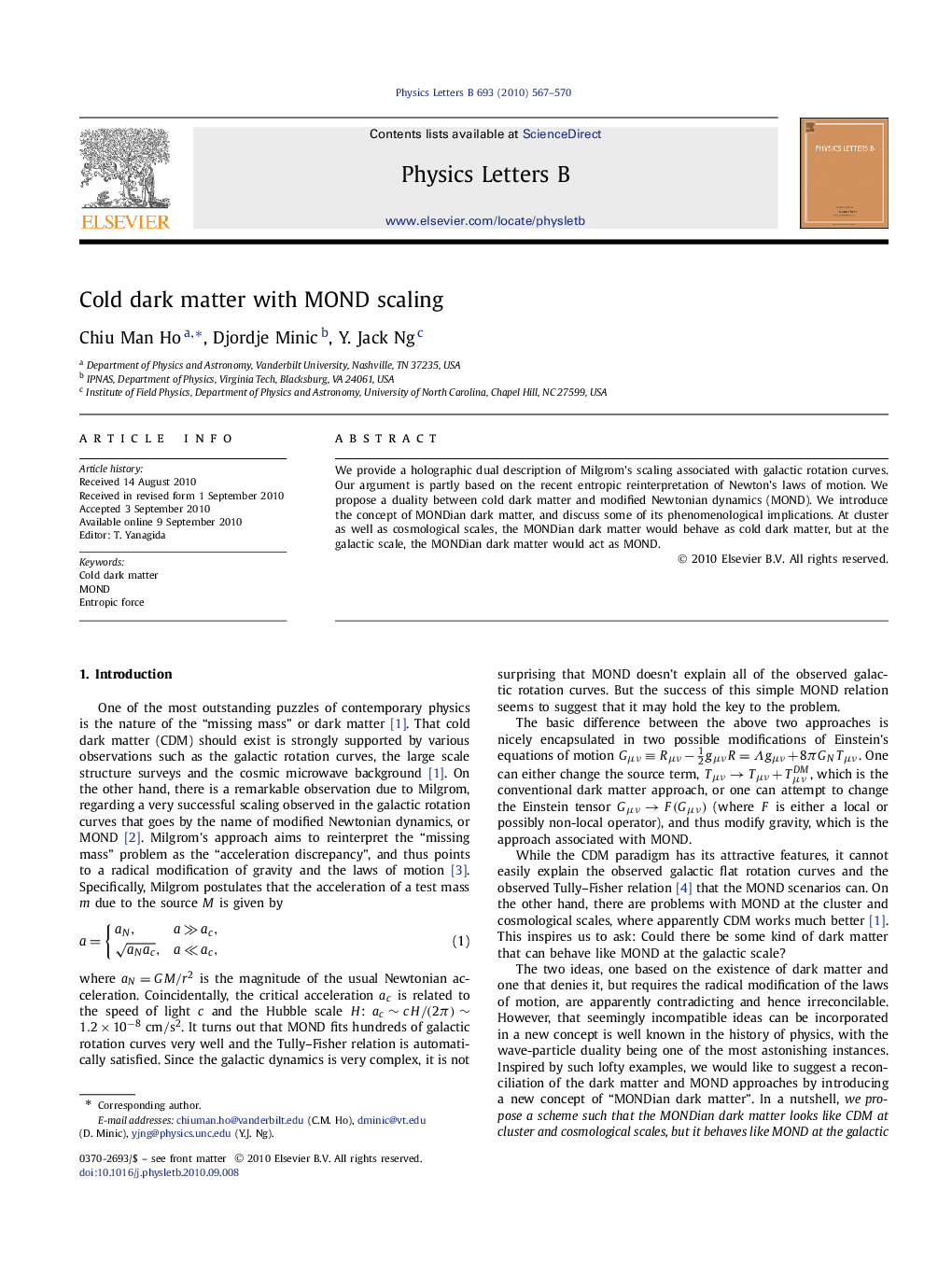 Cold dark matter with MOND scaling