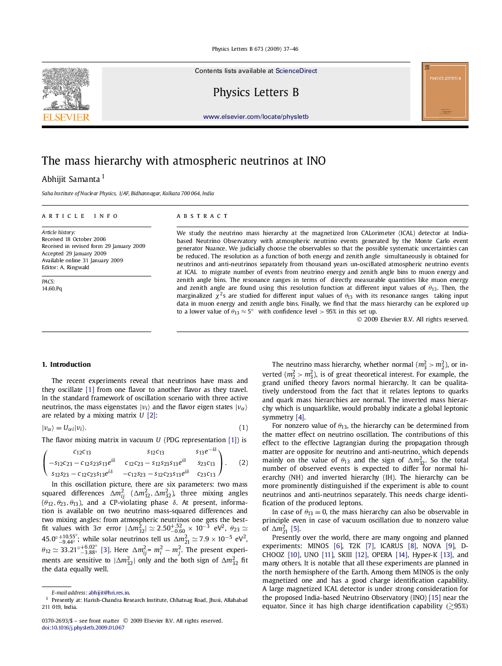 The mass hierarchy with atmospheric neutrinos at INO