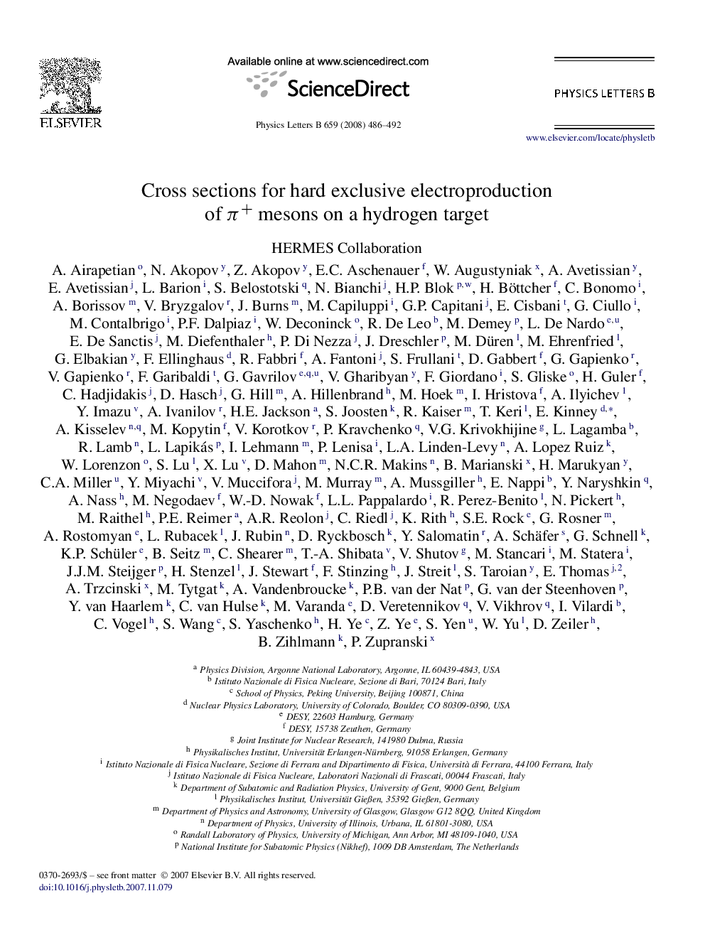 Cross sections for hard exclusive electroproduction of Ï+ mesons on a hydrogen target