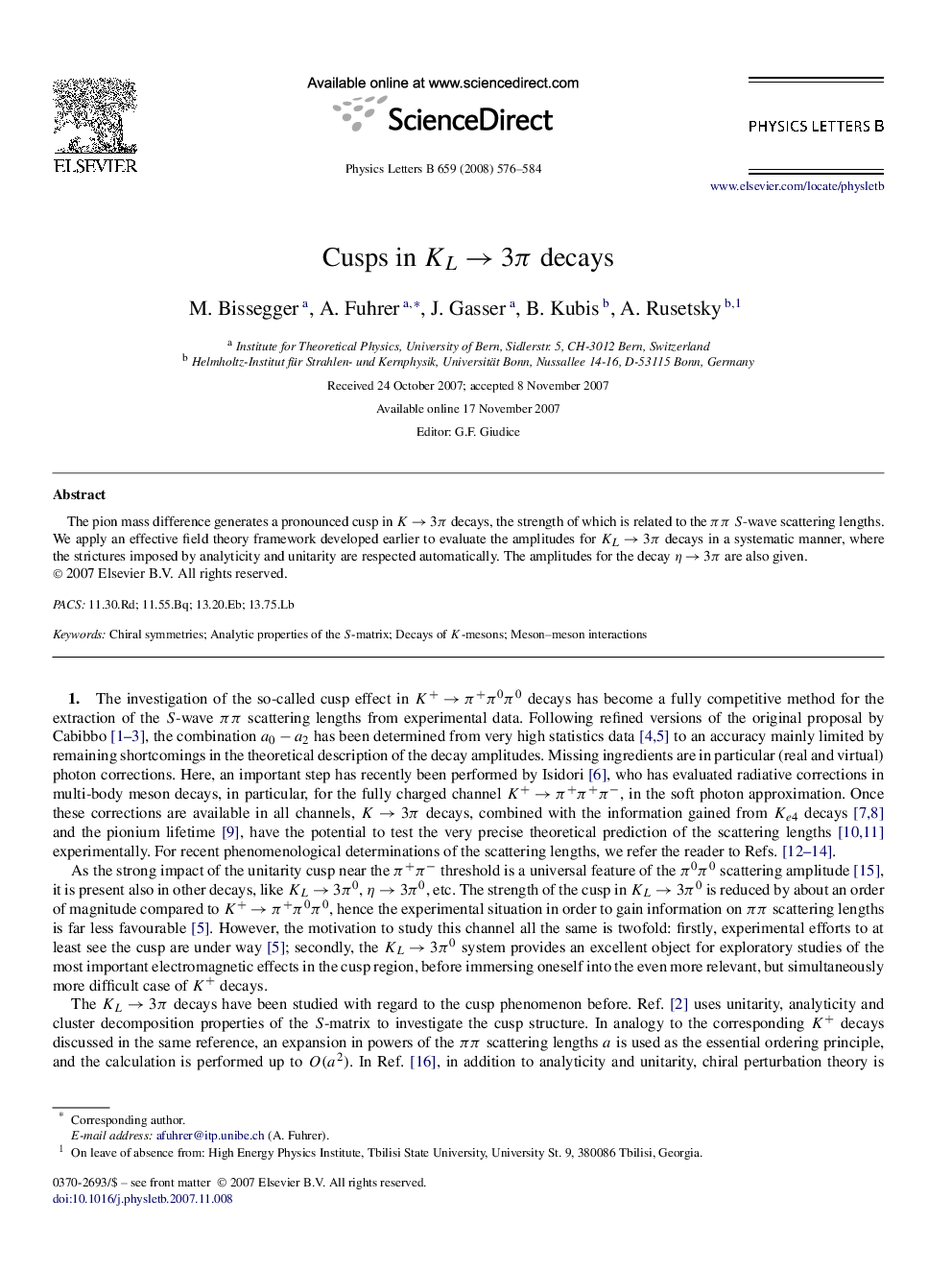 Cusps in KLâ3Ï decays