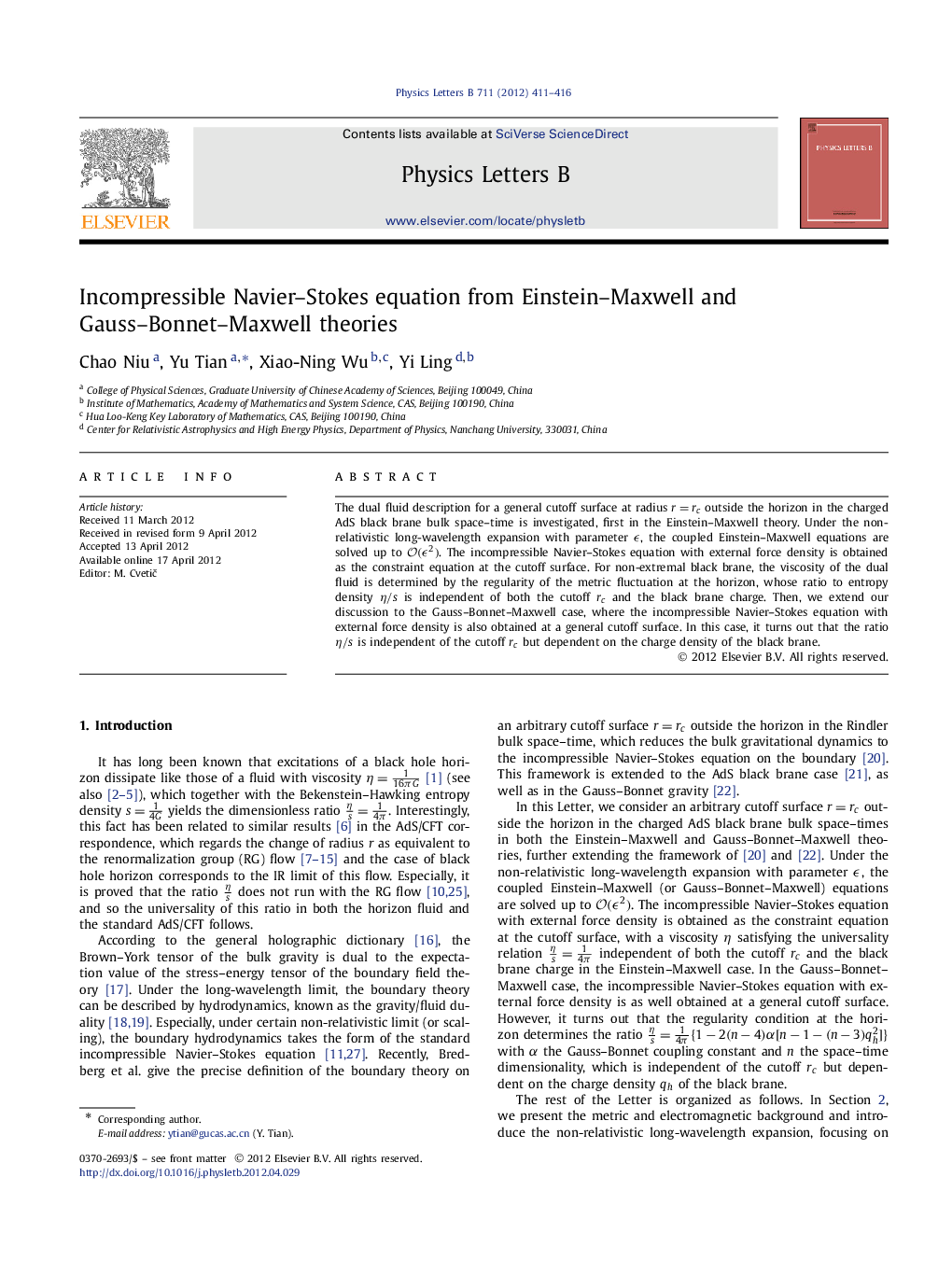 Incompressible Navier-Stokes equation from Einstein-Maxwell and Gauss-Bonnet-Maxwell theories