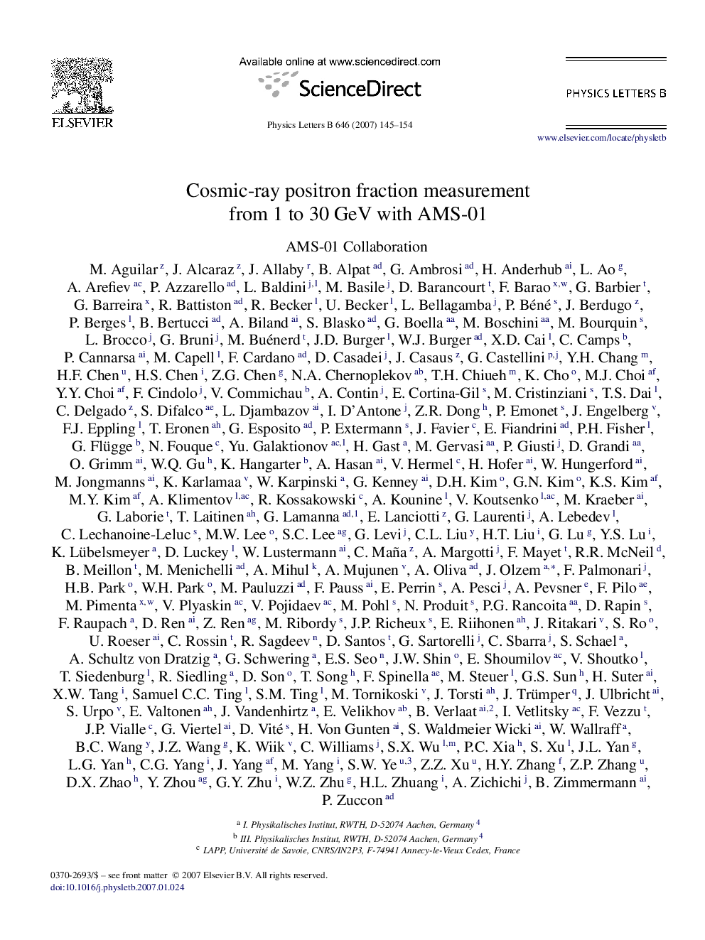 Cosmic-ray positron fraction measurement from 1 to 30 GeV with AMS-01