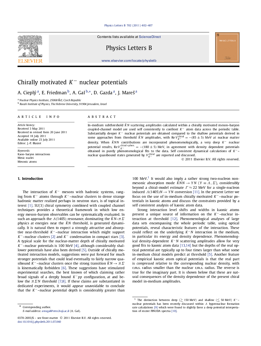 Chirally motivated Kâ nuclear potentials