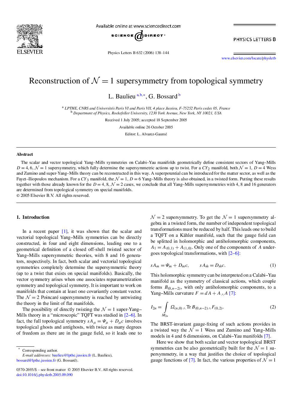 Reconstruction of N=1 supersymmetry from topological symmetry