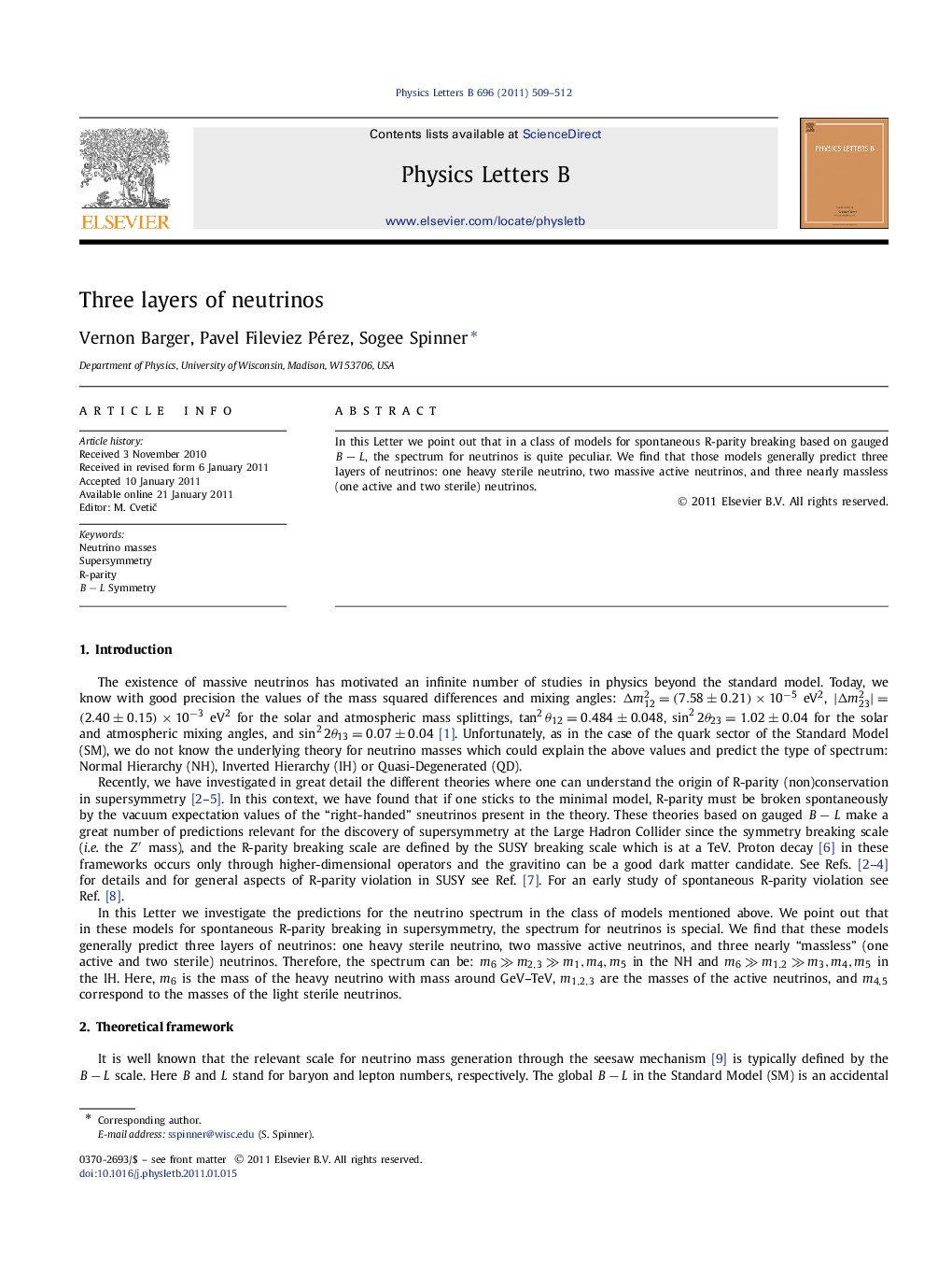 Three layers of neutrinos