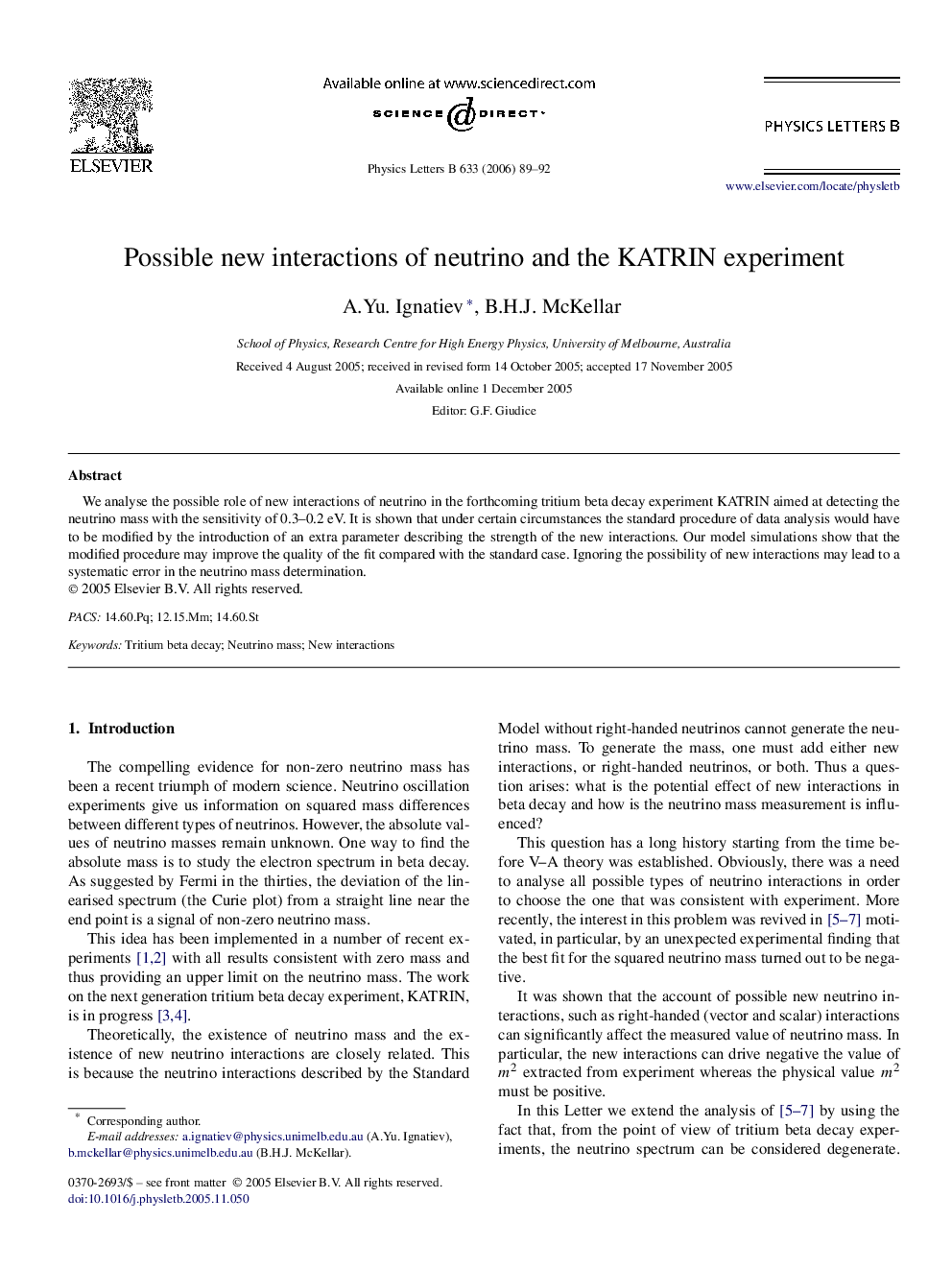 Possible new interactions of neutrino and the KATRIN experiment