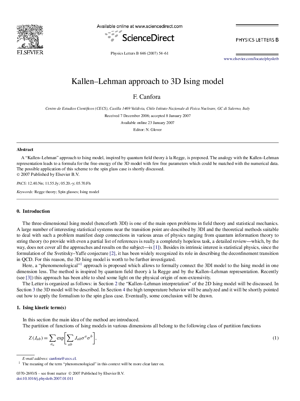 Kallen-Lehman approach to 3D Ising model