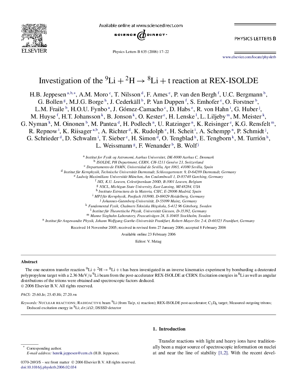 Investigation of the Li9+H2âLi8+t reaction at REX-ISOLDE