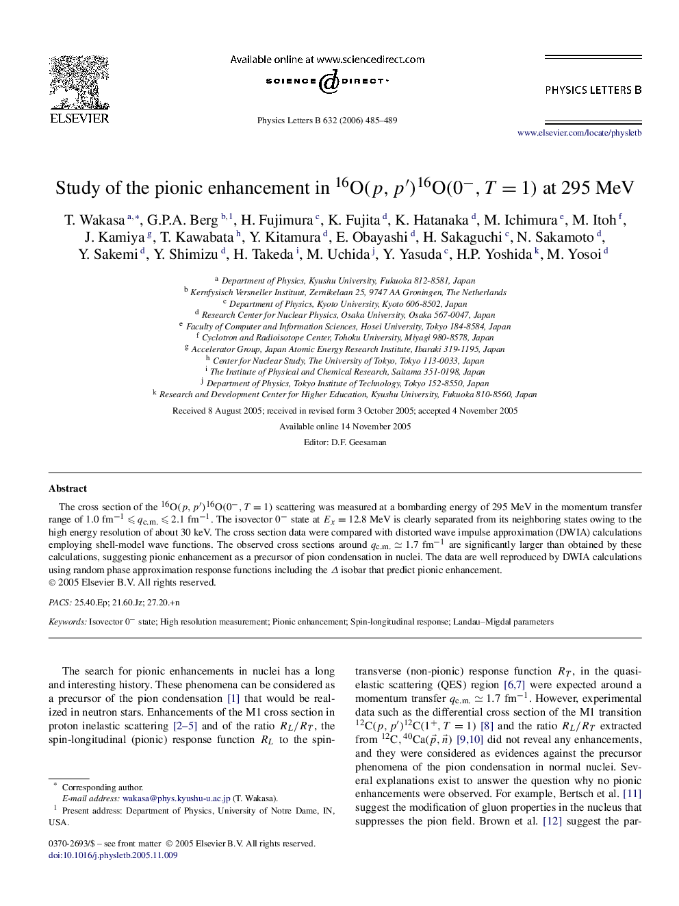 Study of the pionic enhancement in O16(p,pâ²)O16(0â,T=1) at 295 MeV