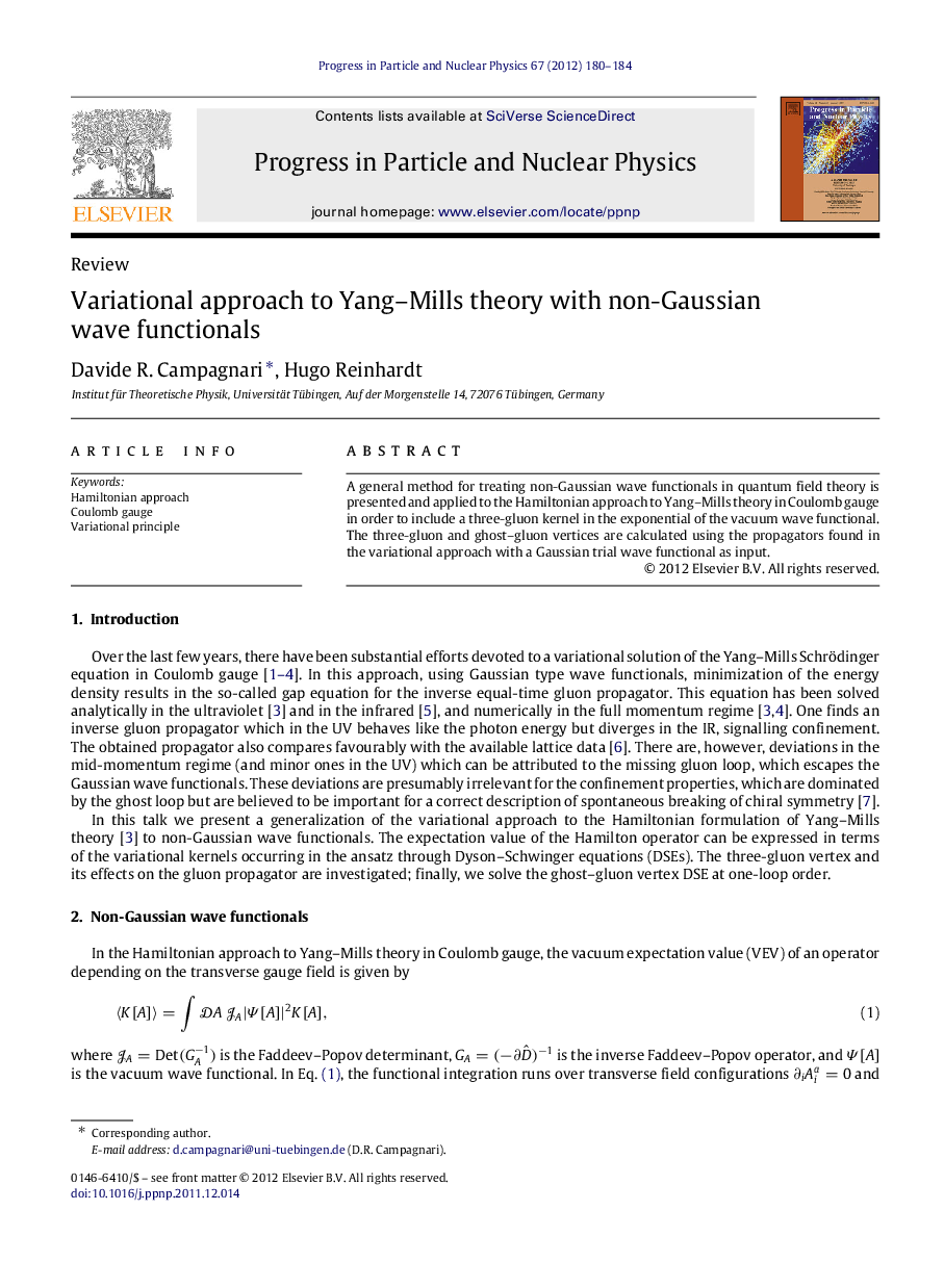 Variational approach to Yang-Mills theory with non-Gaussian wave functionals