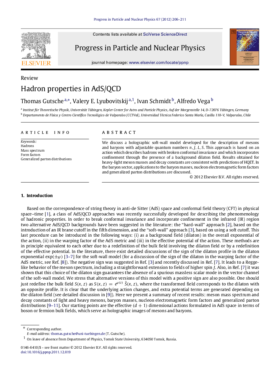 Hadron properties in AdS/QCD